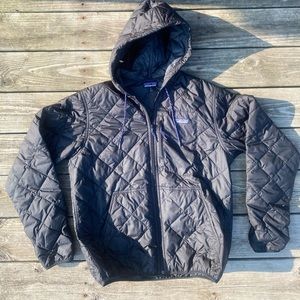 Patagonia quilted bomber puffer jacket full zip hooded